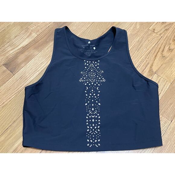 Spiritual Gangster Tops - Spiritual Gangster Third Eye Black and Mess Cropped Bra Active Top Women's Large